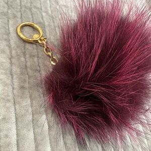 Michael Kors Burgundy Fluffy Key Holder